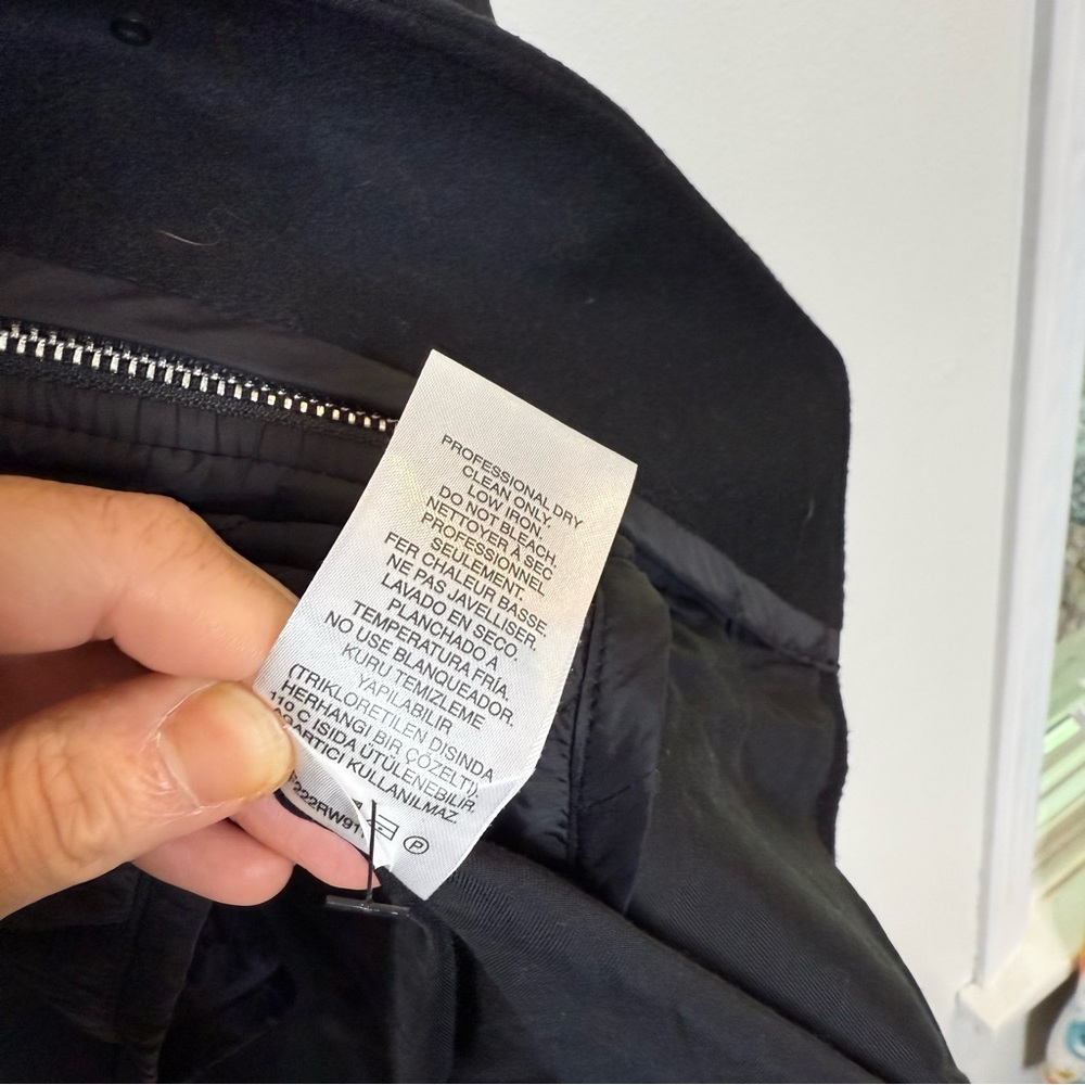 Tibi Recycled Wool Cashmere Double Collar Liam Jacket size small in black - Picture 12 of 16